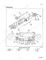 case-ih-8309-8312-rotary-mower-conditioner-service-manual-rac-8-95590-system-diagram-47.webp Case IH 8309, 8312 exploded view diagram and disassembly procedure for the tongue position cylinder with numbered parts list.