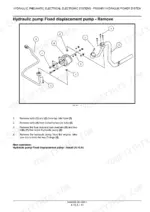 Case IH Farmall 30B, Farmall 35B hydraulic pump removal procedure with exploded view diagram of pump, tubes, and hardware.