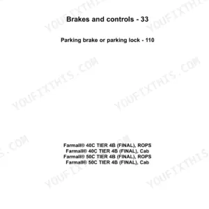 Case IH Farmall 40C 50C service manual, Brakes and controls section divider, parking brake and parking lock (page 596)
