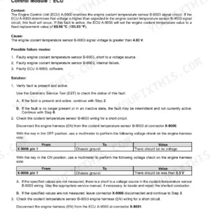 Case IH Farmall 50A, 60A, 70A troubleshooting guide for DTC 131-03 engine coolant temperature sensor voltage fault code.
