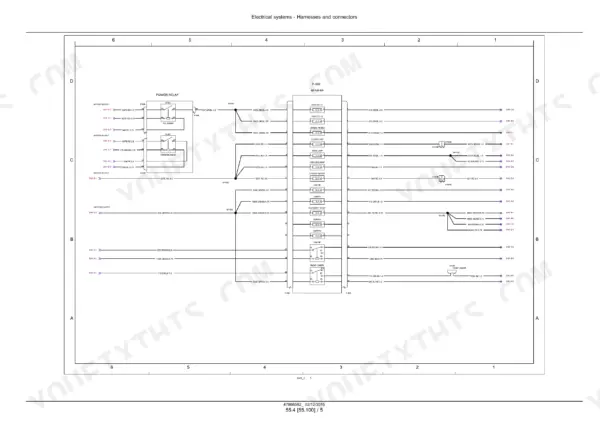 Case IH Farmall 50A, 60A, 70A wiring diagram showing power relay, GEP fuse box, and electrical harness connections.