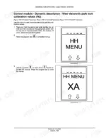 case-ih-magnum-180-190-210-225-service-manual-electronic-system-588-1.webp Case IH Magnum 180, 190, 210 electronic park lock calibration values shown on the instrument display (H2 menu)