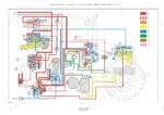 Case IH Maxxum 100-140 primary hydraulic power system diagram showing pump, valves, and pressure circuits with color legend.