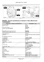 Case IH Maxxum 100-140 engine torque diagrams and F4CE0484B*D 4-cylinder engine specifications table.