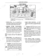 case-ih-mx210-mx240-tractor-operator-manual-6-36200eng-controls-37.webp Case IH MX210, MX240 operator manual page showing foot pedal controls, inching pedal, brake interlock, and throttle operation.