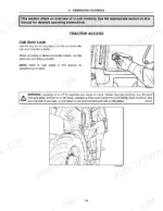 case-ih-mx210-mx285-series-tractor-operator-manual-6-31483-controls-35.webp Case IH MX210, MX230, MX255, MX285 tractor access guide showing cab door lock operation and safe mounting procedures.