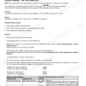 Case IH Precision Air 2230-3430 troubleshooting guide for fault code 520193-03 ECU_PWR voltage high, including testing procedures.