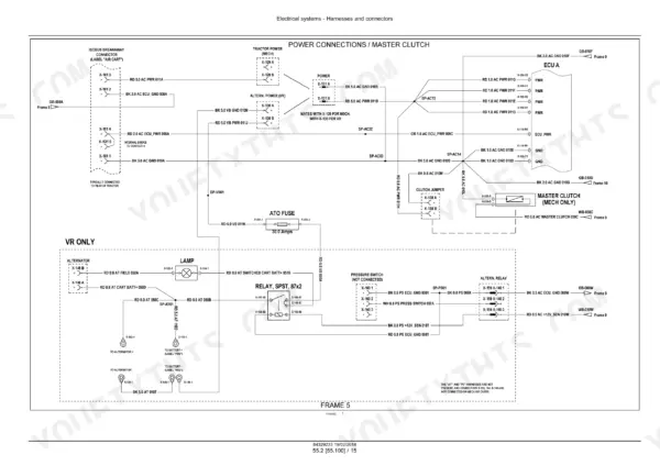 Case IH Precision Air 2230-3430 wiring diagram showing power connections, master clutch, ECU A, alternator, and relay circuits.