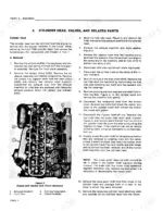 cd5aebe3-b-procedures-8 Ford 6500, 7500 service manual: Cylinder head removal procedures and engine diagram with rocker arm cover removed.