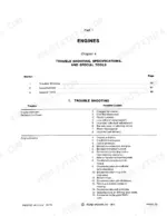 cd5aebe3-b-troubleshooting-63 Ford 6500, 7500 engine troubleshooting table for low power and engine knocks, listing possible causes.