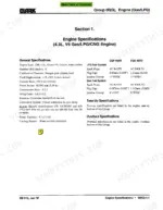 clark-cgc-40-variants-lift-truck-service-manual-specs-32.webp Clark CGC 40-70, CGP 40-70 4.3L V6 engine specifications table including fuel system, spark plug, and timing data.