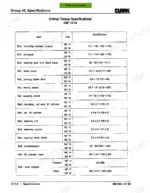 clark-cmp-15-variants-forklift-service-manual-torque-277.webp Clark CMP15/18/20/25/30 critical torque specifications table for engine, transaxle, and steering components.