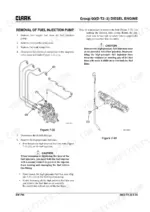 clark-cq20-cq25-cq30-forklift-service-manual-procedures-146.webp Clark CQ20, CQ25, CQ30 fuel injection pump removal procedure and line assembly diagrams.