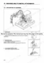 Komatsu PC50UU-2 diagram showing stop valve, selector valve, and attachment control pedal for hydraulic equipment installation.