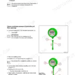 Deutz TCD 2.9 L4 crankcase breather pressure testing procedure using a test manometer and adapter components.