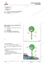 Deutz TCD 2.9 L4 crankcase breather pressure testing procedure using a test manometer and adapter components.