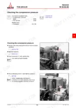 Deutz TCD 2012 2V service manual page showing procedures for checking engine compression pressure with tool diagrams.