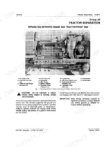 fbe1209e-b2-procedures-61 John Deere 2950 tractor separation procedure diagram showing engine and front end components with numbered parts list.