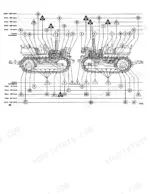 fiat-70-65-80-65-crawler-tractor-operator-manual-603-64-074-00-maintenance-44.webp Fiat 70-65, 80-65 maintenance diagram showing lubrication and service points on the crawler tractor chassis.