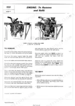 Fiat 780 and 880 tractors, including DT variants: engine removal and refit procedure steps and rotary stand diagrams.