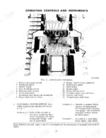 fiat-allis-8-b-crawler-tractor-operator-manual-70690758-controls-16.webp Fiat-Allis 8-B operating controls and instruments diagram with numbered labels for levers, pedals, and switches.