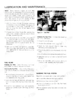 ford-1715-tractor-operator-manual-42171510-procedures-34.webp Ford 1715 lubrication and maintenance procedures for engine oil, fuel filter replacement, and bleeding the fuel system.