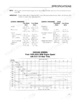 ford-1715-tractor-operator-manual-42171510-specs-55.webp Ford 1715 specifications table showing general dimensions, ground clearance, wheel tread, weight, and ground speeds by gear position.