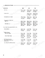 Ford 5610, 6610, 7610 tractor specifications table listing fluid capacities for fuel, cooling, transmission, and engine oil.