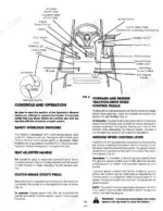 ford-lgt-12h-lgt-17h-garden-tractor-operator-manual-238242-operations-13.webp Ford LGT 12H, LGT 17H, 09GN2205, 09GN2206 operator controls diagram, parking brake, pedals, and ground speed control lever operation.