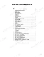 ford-lgt-17h-garden-tractor-operator-manual-42001711-chassis-parts-35.webp Ford LGT 17H, 09GN2204 parts list for front and rear wheels, including spindles, axles, bearings, and hardware components.