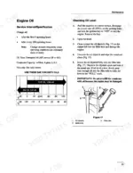ford-ls45-16g-yard-tractor-operator-manual-42644510-procedures-21.webp Ford LS45-16G engine oil maintenance, viscosity chart, and procedure for checking oil level with dipstick diagram.