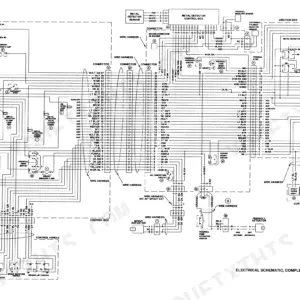 Case IH 8750 complete electrical schematic showing metal detector, control box, and feedroll actuator wiring