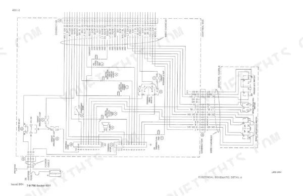 Case IH 8750 electrical schematic detail A showing control box, wire harness, and switch wiring connections.