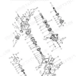 Iseki TH4330, TH4290, TH4260 hydrostatic transmission exploded view showing major component construction and numbered parts.