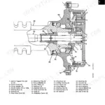 John Deere 1100, 1150, TEAMMATE II 2561R cross-sectional diagram of non-steerable planetary carrier and wheel hub assembly.