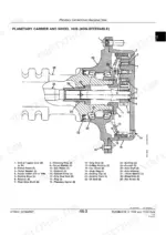 John Deere 1100, 1150, TEAMMATE II 2561R cross-sectional diagram of non-steerable planetary carrier and wheel hub assembly.
