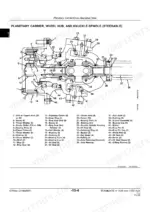 John Deere 1100, 1150, TEAMMATE II 2561R exploded view diagram of planetary carrier, wheel hub, and steerable knuckle-spindle.