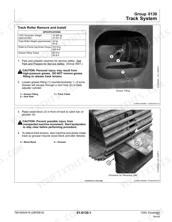 John Deere 135G Repair Manual — Service Procedures