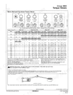 john-deere-135g-excavator-repair-manual-tm14054x19-torque-25.webp John Deere 135G metric bolt and cap screw torque values table with property class markings and fastener lubrication diagram.