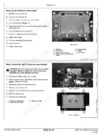 john-deere-200d-200dlc-excavator-technical-manual-tm10076-procedures-565.webp John Deere 200D, 200DLC service manual procedures for removing and installing the rear cover and main controller (MCF).