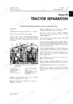 john-deere-2240-tractor-technical-manual-tm4301-procedures-23.webp John Deere 2240 tractor separation procedure, including engine and front end removal steps and component identification diagram.