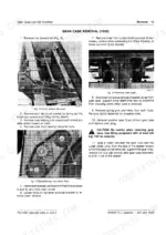 john-deere-251-1550-powr-till-seeder-technical-manual-tm1201-procedures-15.webp John Deere 251, 1550 gear case removal procedure with diagrams for clutch shields, drive chain, and gear case components.