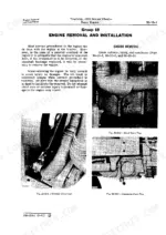 john-deere-3010-wheel-tractor-service-manual-procedures-65.webp John Deere 3010, 3000 engine removal procedure showing radiator, block, and crankcase drain plug locations.