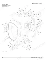 john-deere-320d-skid-steer-loader-parts-catalog-pc10135-cab-parts-640.webp John Deere 320D Skid Steer exploded view diagram of cab door components, latch assembly, and wiper system parts.