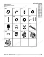 john-deere-320d-skid-steer-loader-parts-catalog-pc10135-page-81.webp John Deere 320D Skid Steer engine 4024HT011 sectional pictorial index showing engine components, pistons, and camshaft.