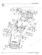 john-deere-325-328-skid-steer-parts-catalog-pc9348-boom-parts-484.webp John Deere 325, 328 exploded view diagram of the boom frame assembly, showing pins, bushings, and hardware components.