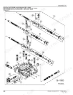 john-deere-325-328-skid-steer-parts-catalog-pc9348-hydraulic-parts-386.webp John Deere 325, 328 exploded view of hydraulic control valve, relief valve, and seals for serial numbers up to 150522.
