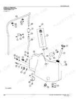 john-deere-325-328-skid-steer-parts-catalog-pc9348-hydraulic-parts-394.webp John Deere 325, 328 exploded view diagram of the hydraulic reservoir assembly, including hoses, fittings, and cap.