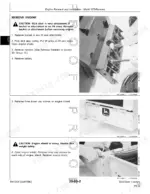 john-deere-375-570-575-skid-steer-loaders-technical-manual-tm1359-procedures-38.webp John Deere 570, 575, 375 service manual page showing engine removal procedures and engine shield removal steps.