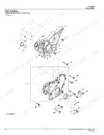 john-deere-50g-compact-excavator-parts-catalog-pc11192-engine-parts-84.webp John Deere 50G exploded view diagram of the engine timing gear cover, seals, and mounting hardware components.